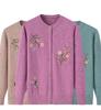 Spring and Autumn Thin Section Small Flower Sweater Women's Knitted Cardigan Temperament Elegant Elderly Clothes