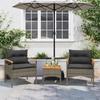 VidaXL Salon de jardin avec coussins 3 pcs gris résine tressée, ensemble de canapés d'extérieur, salon de jardin, ensemble 368405