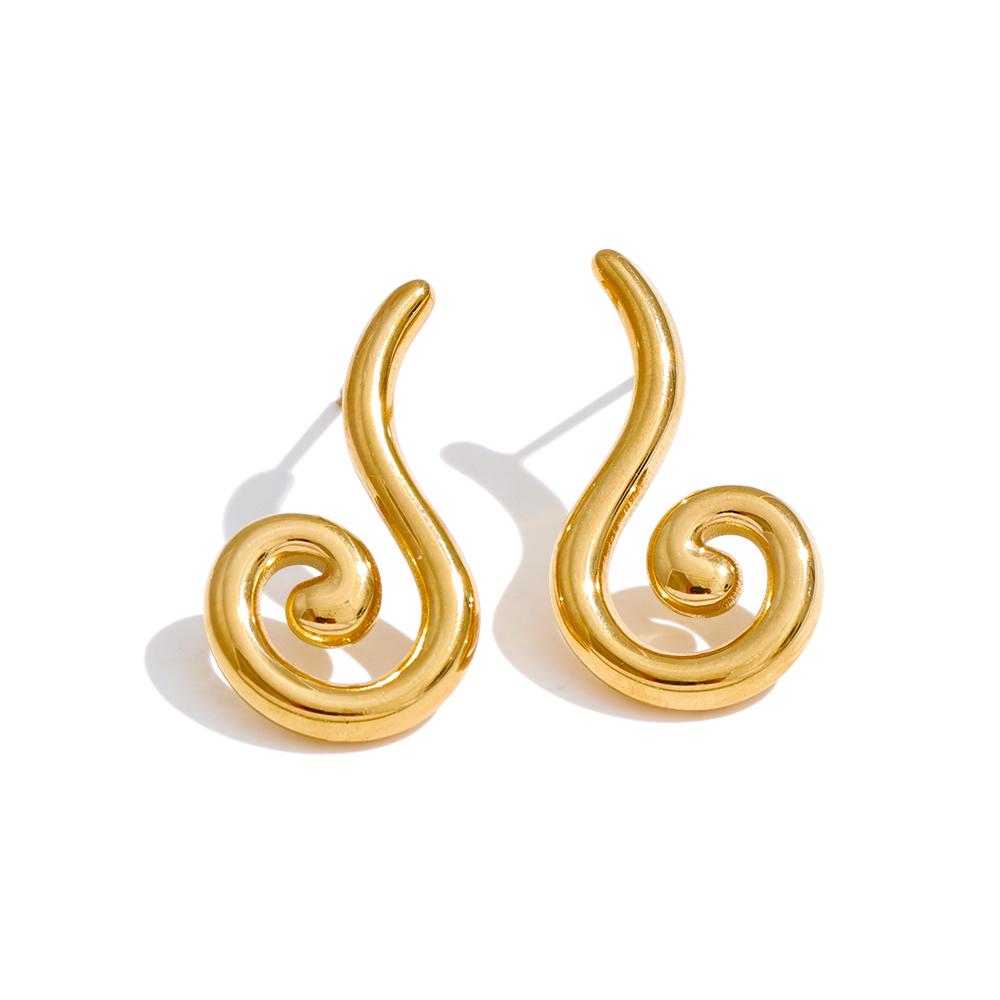 Yhpup Stylish Unique Stainless Steel Geometric Unusual Earrings Tarnish Resistant Metal Daily Distinctive Jewelry Accessories
