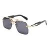 Oversized Polarized Square Sunglasses with Diamond Cut Edge for UV Protection - European & American Style