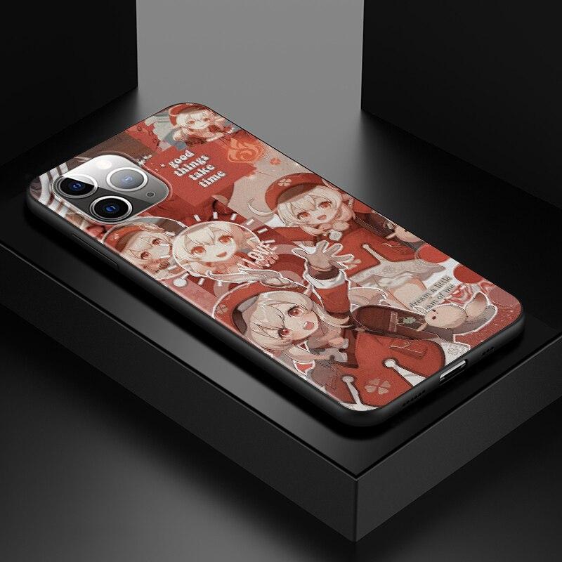 Genshin Impact для Apple iPhone 13 12 11 SE XS XR X 7 8 6 5 S mini Plus Pro MAX 2020, мягкий черный чехол для телефона