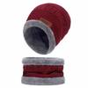 3pcs/set Fashion Plush-lined Knitted Caps Men Women's Winter Hats Scarves Touch Screen Gloves Thicken Warm Beanie Hat