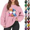 Women's Casual Fashion Long Sleeve Christmas Printed Round Neck Sweatshirt Top