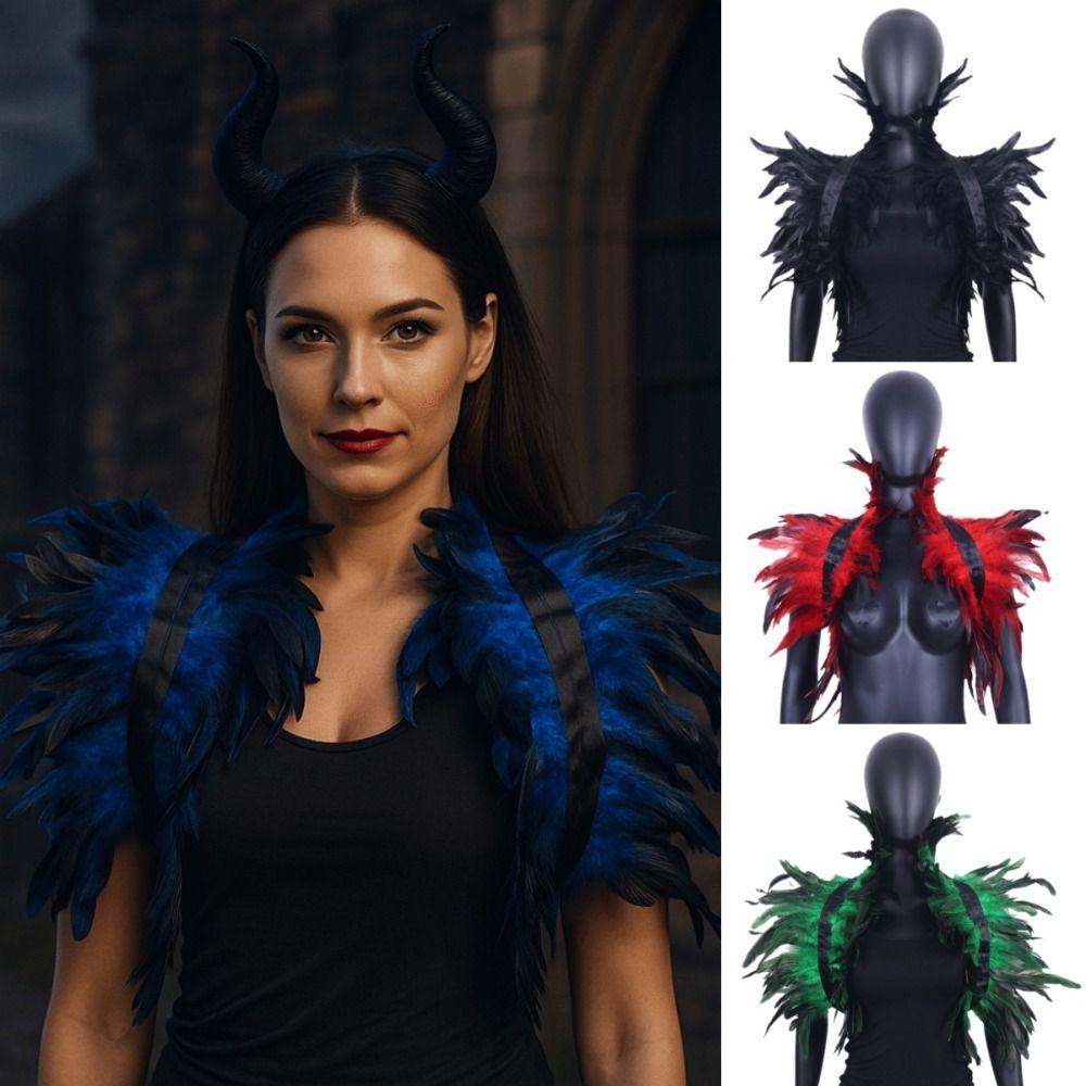 Punk Adjustable Feather Shrug Shawl Luxury Shoulder Fake Collar Feather Shawl Cosplay Party