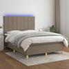 VidaXL Slat Bed Base with Mattress and LED, Upholstered Bed, Double Bed, Adult Bed for Interior Bedroom, 3135441