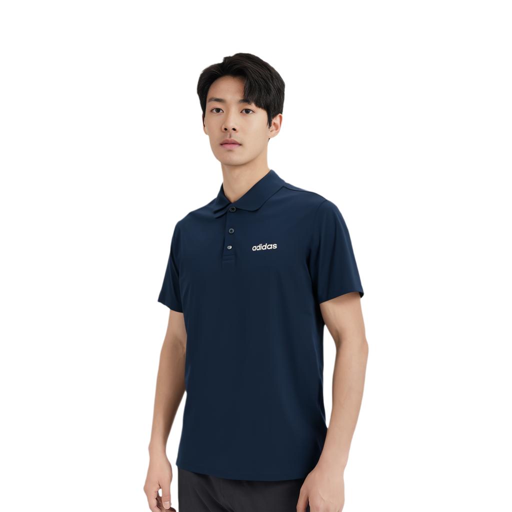 Adidas Solid Color Polo Shirt Men Tops Navy-Blue JI5994