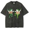Women Tops Clothes Oversized Short Sleeves Two Dancing Frogs Print Overseas Export High Quality Shirt For Men Discount