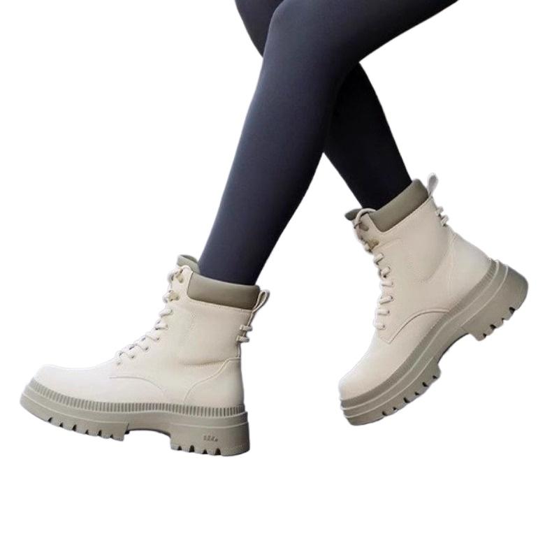 2024 Горячая Распродажа Женская Обувь Ботильоны Женские Ботинки Классика Современные Ботинки Женские Швы Круглый Носок Шнуровка Спереди Средний Каблук Обувь Женская