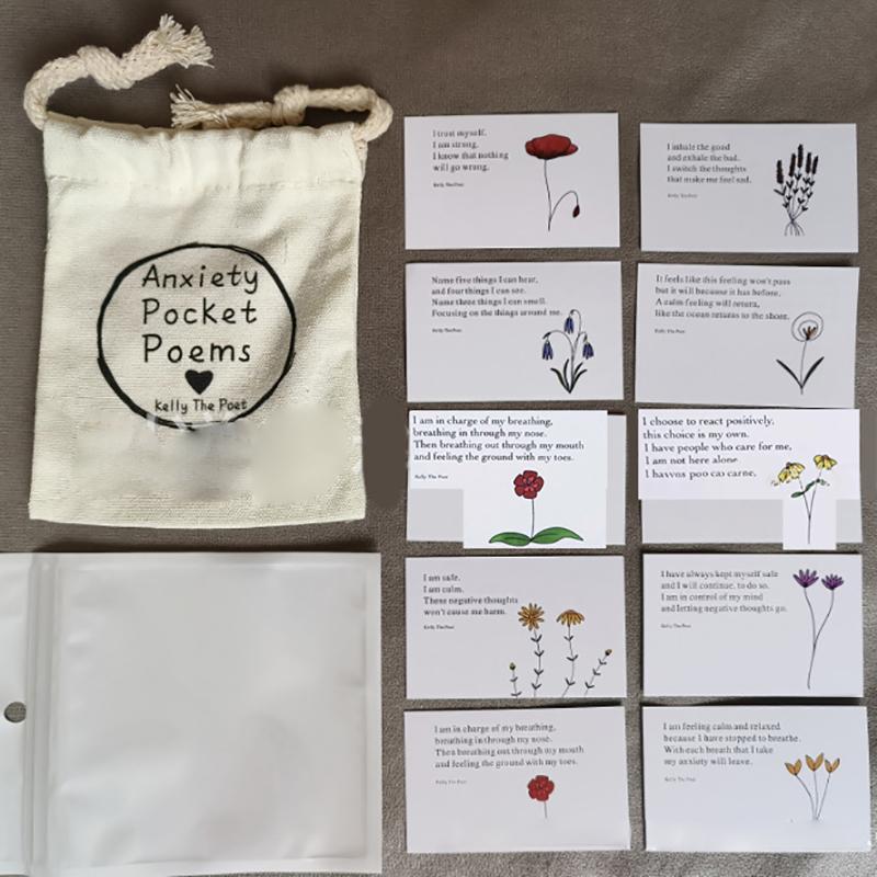 Карманная карточка для снятия тревоги, набор карт с утверждениями о тревоге, подарки для душевного здоровья, поддержка, мысленные благодарственные открытки с успокаивающими словами