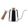 FUN COFFEE Drip Pot, Direct Heat, Narrow Mouth, 600ml, Popular Drip Pot with Wooden Handle, Stainless Steel, and Lid (co-0005)