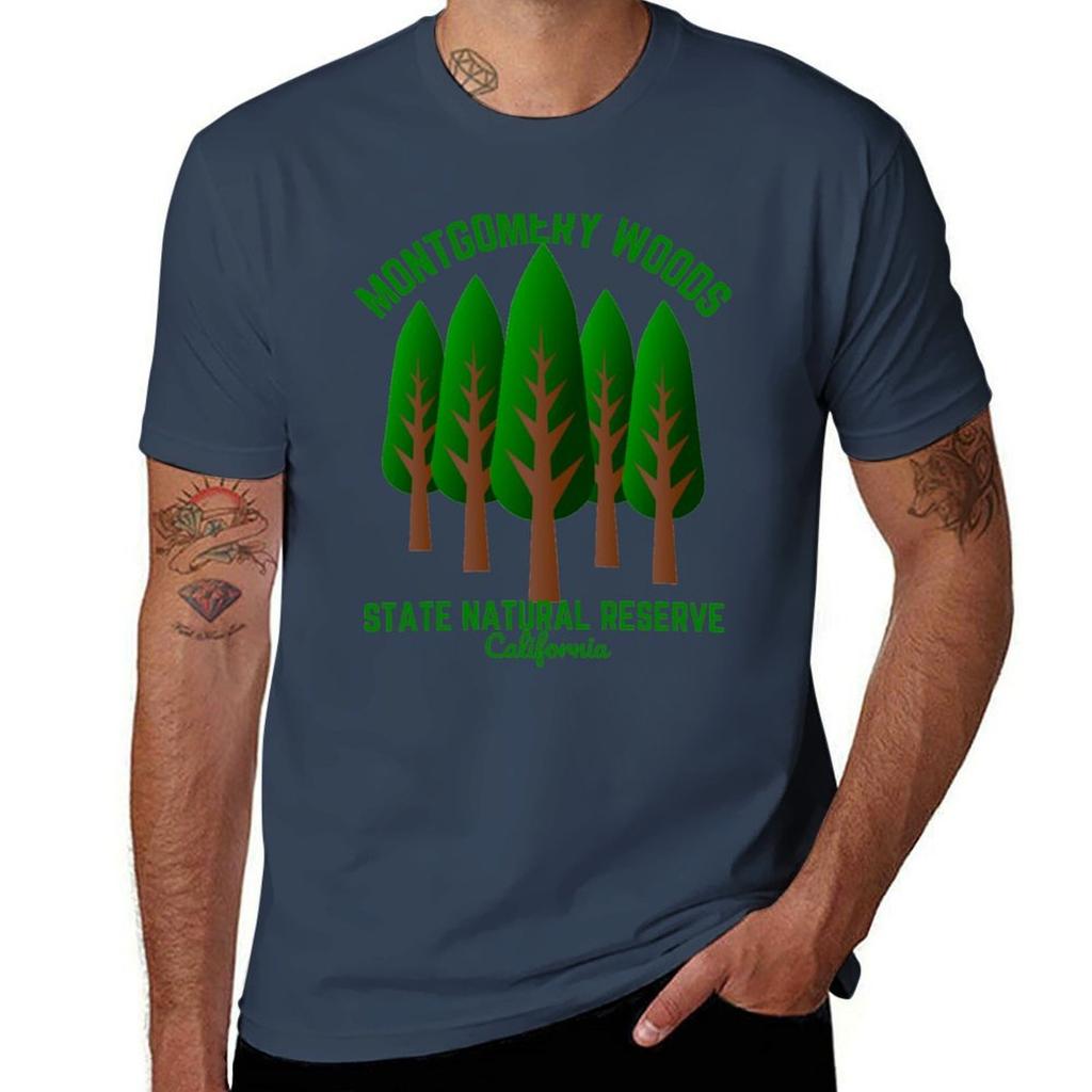 Montgomery Woods State Natural Reserve Ukiah California Light Green Text Hiking Outdoors Tshirt