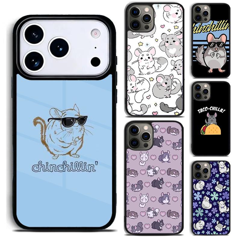 Cute Cartoon Chinchilla Phone Case For iPhone 17 16 15 14 13 12 11 Pro Max Plus 17Air Soft Silicone Cover