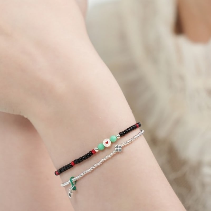 BONBEAU Mini motif silverball Bracelet Mini motif 925 silver ball banding bracelet 2mm