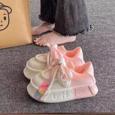 Роскошные новые женские модные универсальные цветные повседневные туфли весна и осень толстые подошвы повышают комфорт спортивные скейтборд обувь