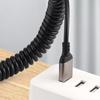Кабель USB C/A на Type C Кабель для быстрой зарядки 6A Спиральный шнур для автомобиля Автомобиля Телефонов Эффективный шнур питания
