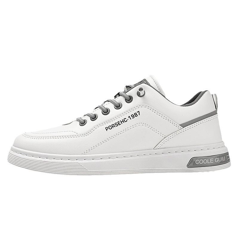 Весенняя и осенняя мужская обувь 2025 года, новые универсальные мужские повседневные кожаные туфли, дышащие спортивные туфли для сноуборда, удобные мужские туфли белого цвета