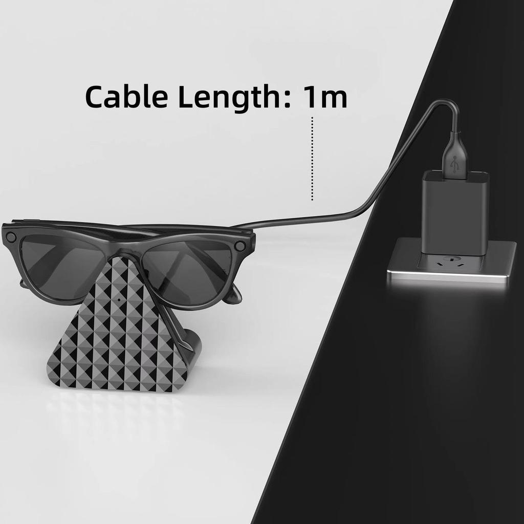 Для умных очков Meta Wayfarer Зарядная док-станция со светодиодным индикатором Множественная защита Портативная дорожная зарядная станция Адаптер Type-C