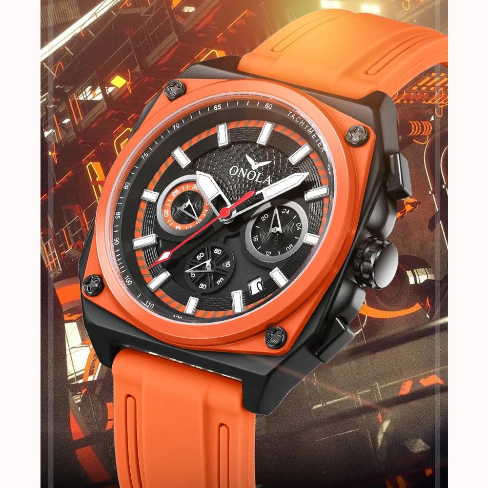 2024 New Watch Square Dial Men Fashion Business Waterproof Sports Watches Chronograph Luminous Leisure Quartz Wristwatch