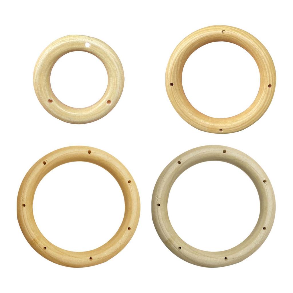 10 Wooden Rings Circles Wind Chime DIY Craft Unfinished Pendants Jewelry