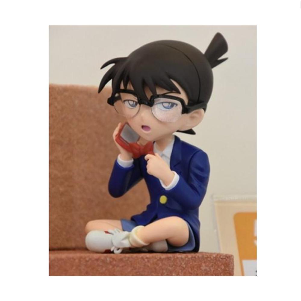 1 Pc Anime Detective Conan Action Figures Cute Sitting Posture Reading Book Detective Phone PVC Model Collection Kid Gift Toy