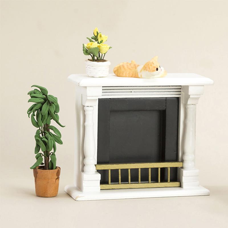 1/12 Dollhouse Mini Fireplace Model Dollhouse Living Room Furniture Decoration