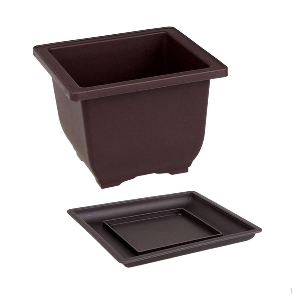 Durable Bonsai Training Pots with Tray - Ideal for Home and Garden