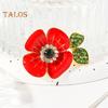 Women Brooch Flower Shape Enamel Oil Dripping Retro Anti-slip Polished Coat Collar Bag Scarf Hat Decoration Clothes Pin Party Banquet Clothing Jewelry