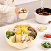 360 Dgree Rotatable Serving Tray 8 Dividers Detachable Hot Pot Serving Bowl Draining Food Tray for Snacks Relish Vegetable Fruit