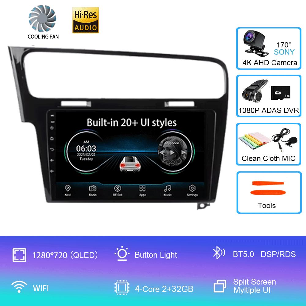 Для Volkswagen VW Golf 7 MK7 GTI 2011 - 2021 Автомобильное радио CarPlay экран HD Мультимедиа Android 14 GPS Стерео Новый Видеоплеер