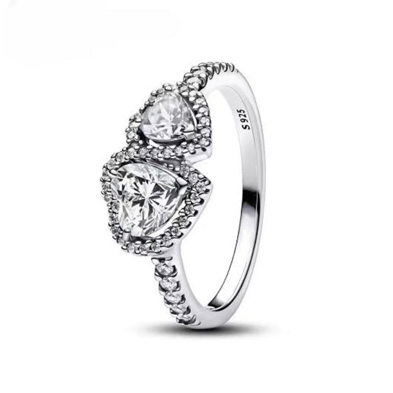 S925 Silver Pink Flower Bee and Bow Women's Ring Fashionable and Versatile Gift for Friends 2026