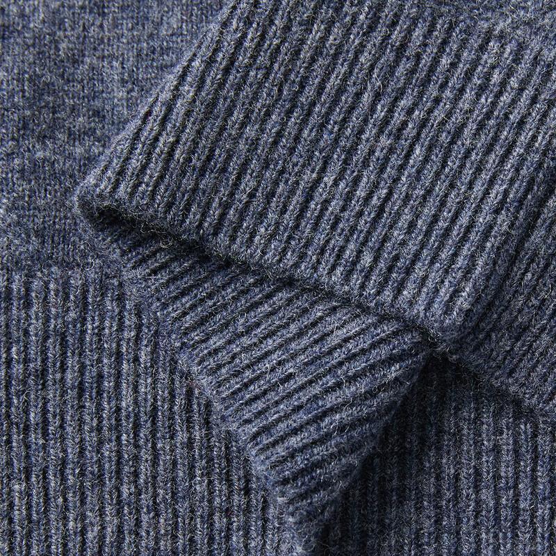 Jinjuan Men's 100% Wool Round Neck Thick Warm Sweater