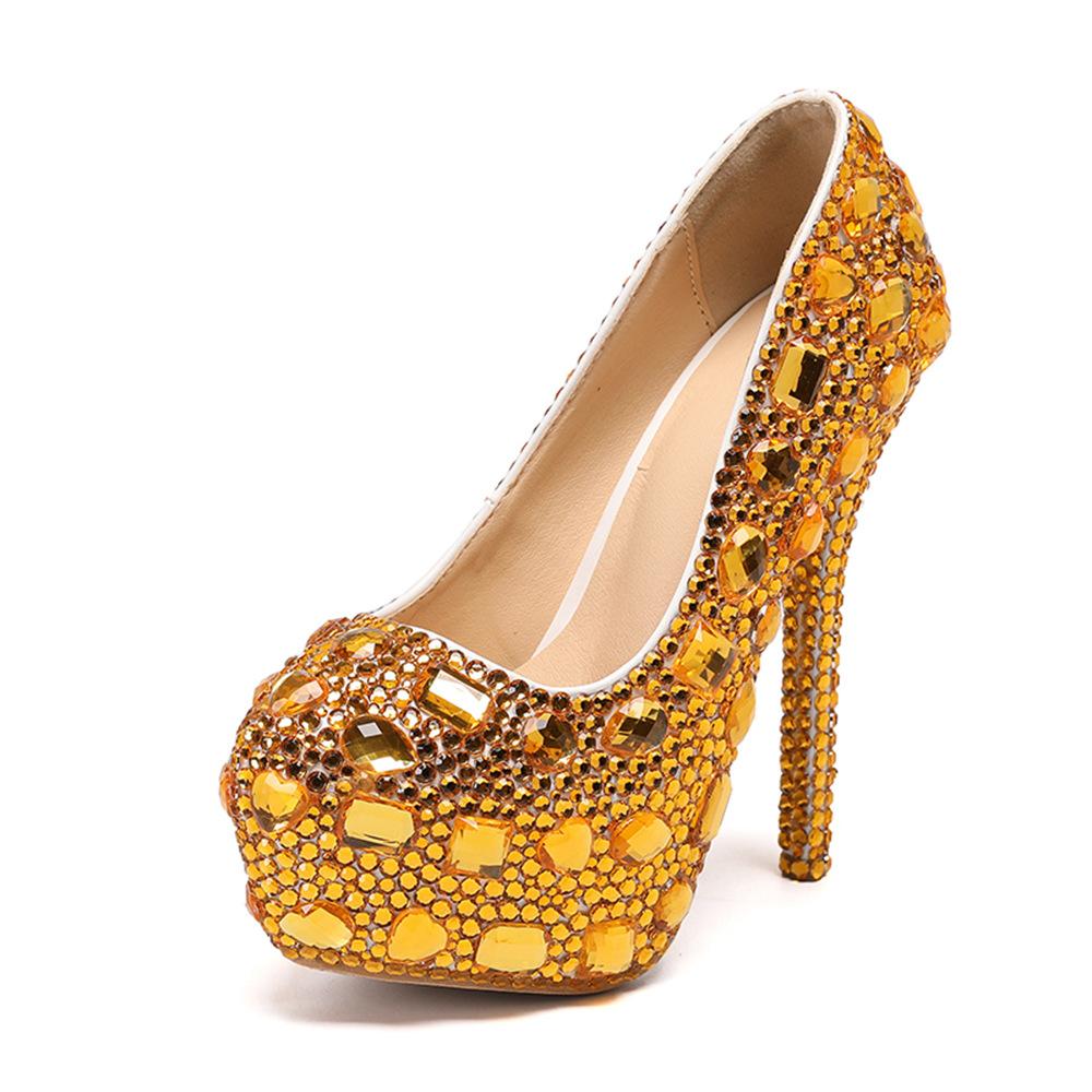 Роскошные туфли-лодочки с бриллиантами и стразами, женские, на платформе и танкетке, на ультравысоком каблуке 14 см, праздничные туфли, модные свадебные туфли для невесты