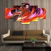 Canvas Painting 5 Panels HD Japan Anime Boy Picture Kamado Tanjirou Demon Slayer Poster Animation Art Wall Home Decor Painting No Frame