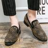 Men Dress Italian Shoes Slip On Fashion Party Men's Shoes Pu Leather Moccasin Glitter Formal Male Shoes Man Oxford Shoes For Men