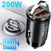 200W Compact Car Charger USB Fast Charging Adapter Dual Port Mini Phone Charger