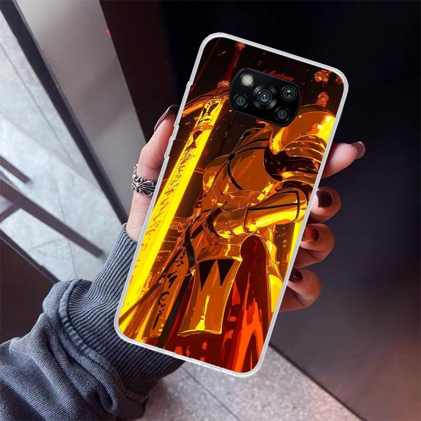Fate Zero Stay Night Gilgamesh Phone Case For Xiaomi Poco X7 X6 X5 Pro F7 Ultra Redmi 15C 15 13 13C 12 12C 10 10A 10C 9 9A 9C 9T