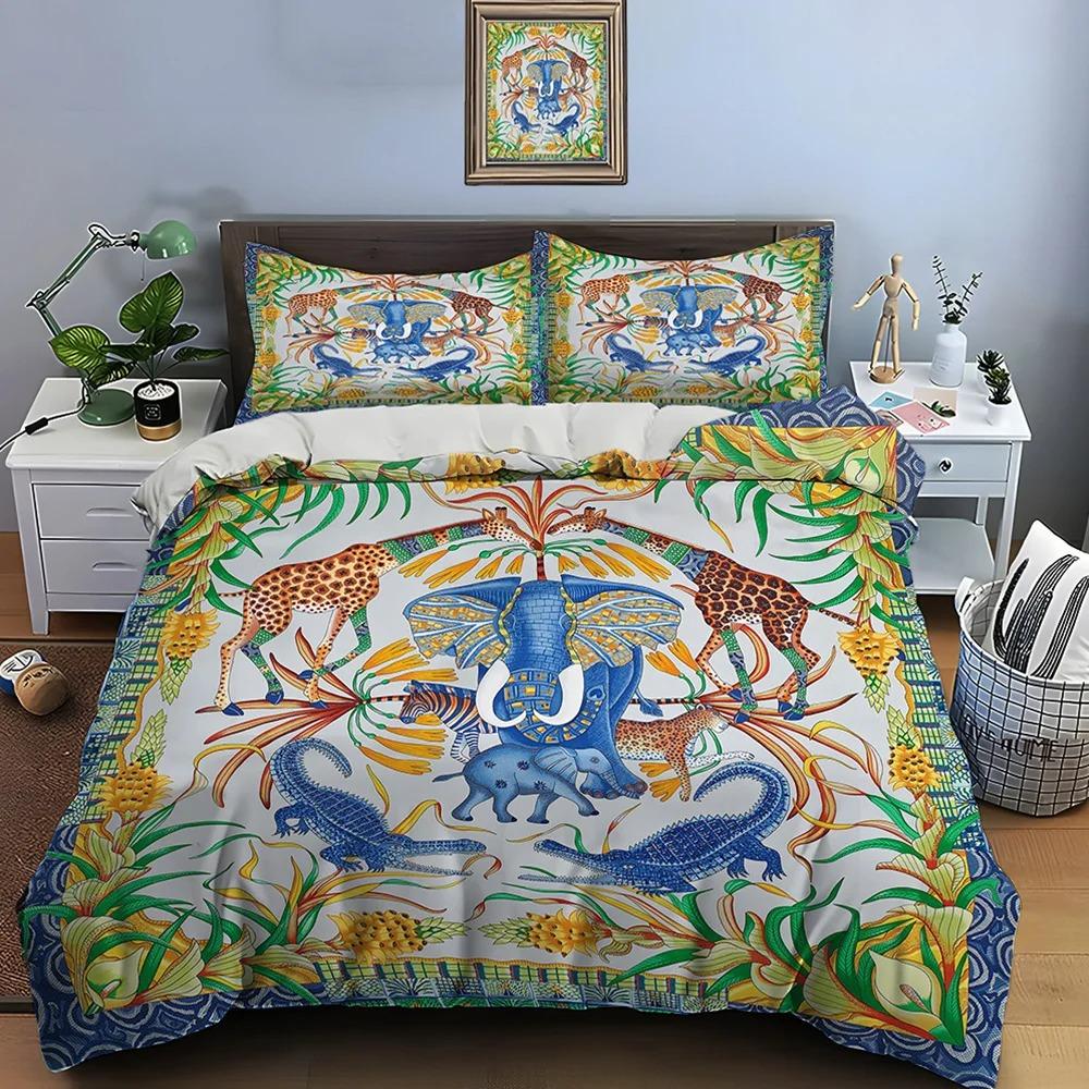 Retro Horse Harness Art Print Bedding Set 1 Duvet Cover 1/2 Pillowcases Adult and Children Bedding Set Luxury Gifts
