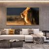 Animal Oil Painting Grassland Lion King Art Canvas Painting Living Room Corridor Office Home Decoration Mural No Frame