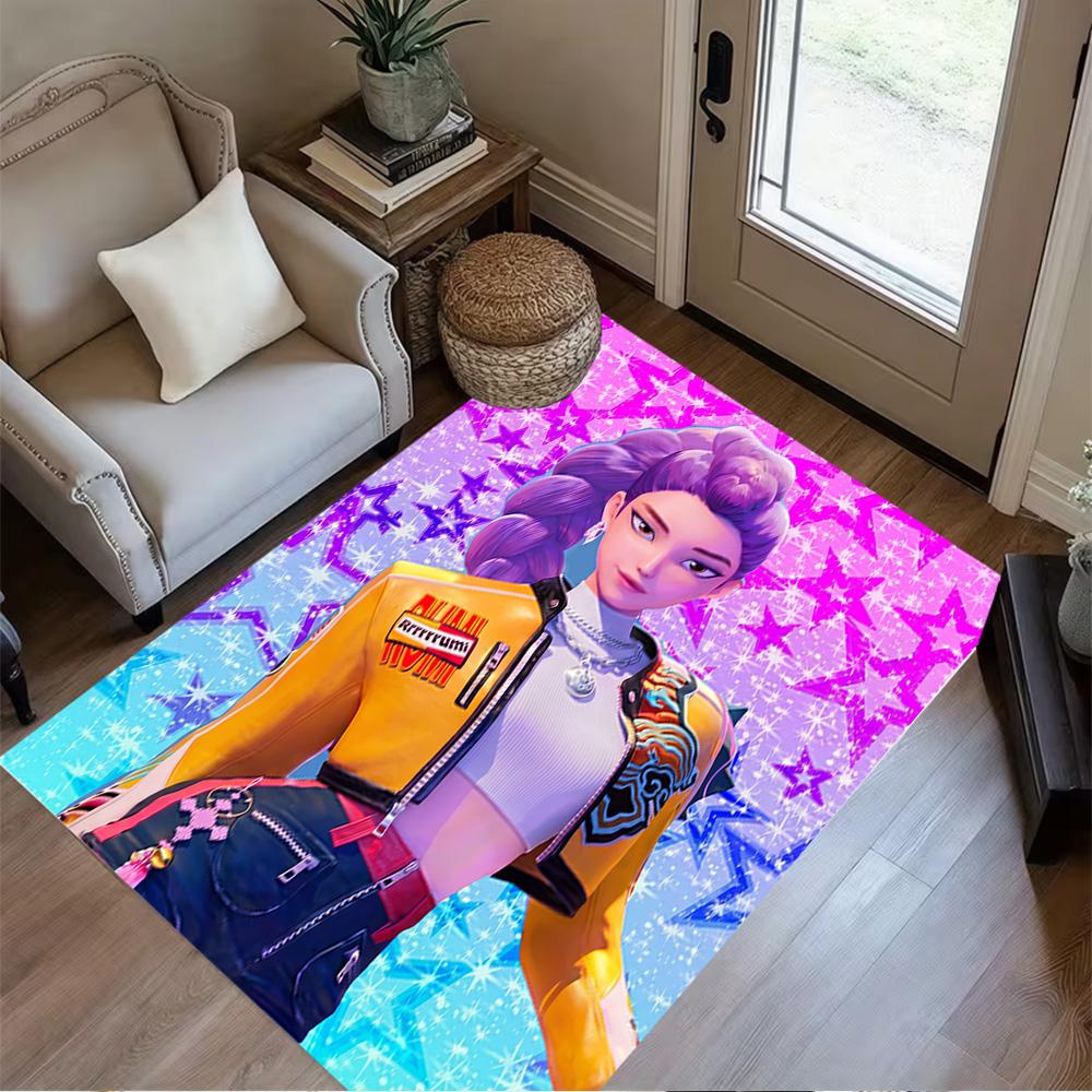 Fantasy Warrior Trio Area Rug Suitable for Living Rooms Bedrooms Game Room Dormitory Anti-slip Rug Anime Office Decor Best for Christmas
