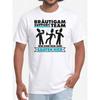Men'S Bachelor Party Groom Support Team Graphic T-Shirt | Humorous German Text & Dancing Figures Design, Black Short Sleeve Casual Tee, Machine