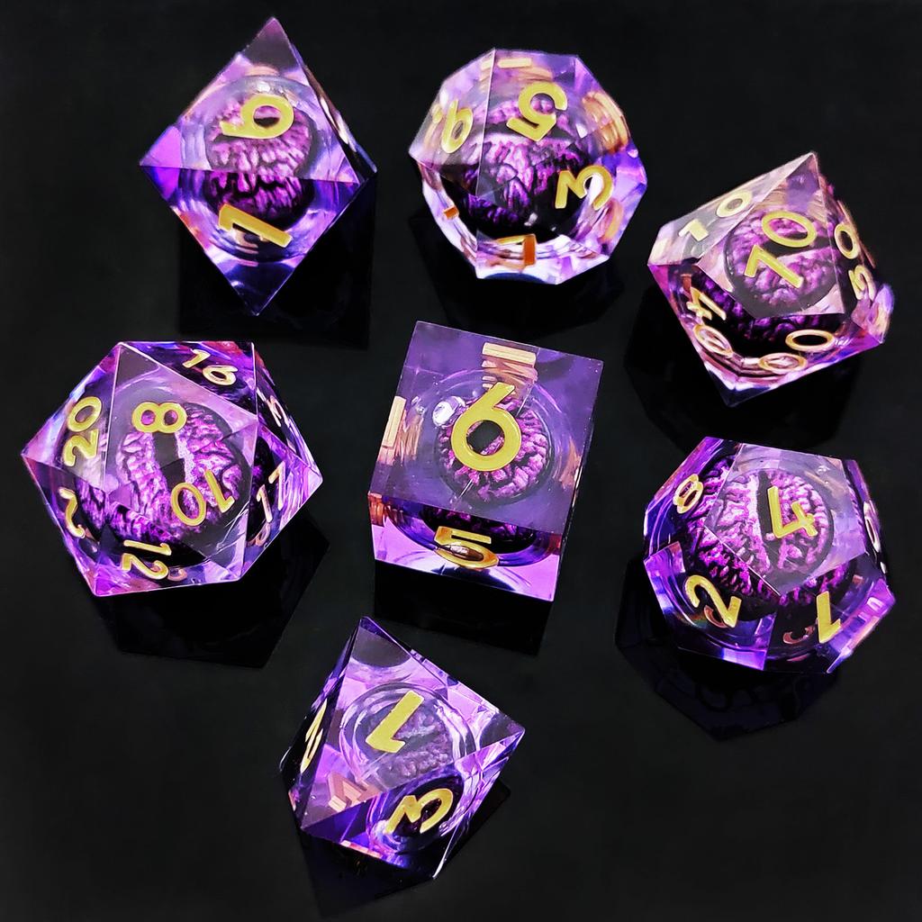 7 шт./компл. DND D20 Liquid Core Flow Eye Dice наборы для COC Dungeon and Dragon Pathfinder RPG ролевые игры вечеринки игрушки аксессуары