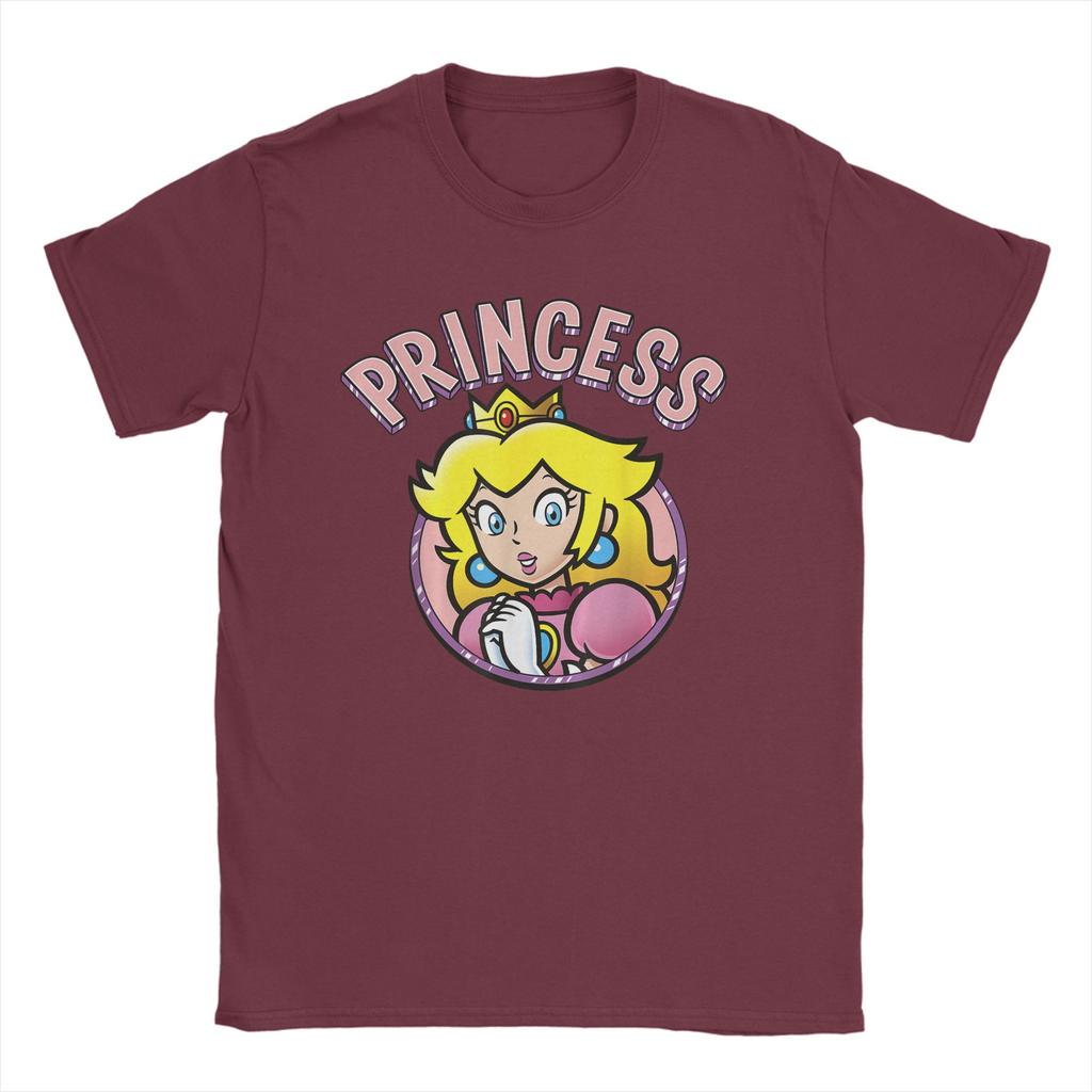 Super Marios Peach The Princess T Shirts for Unisex Pure Cotton Casual TShirt Crewneck Tee Shirt Short Sleeve Tops Plus Size