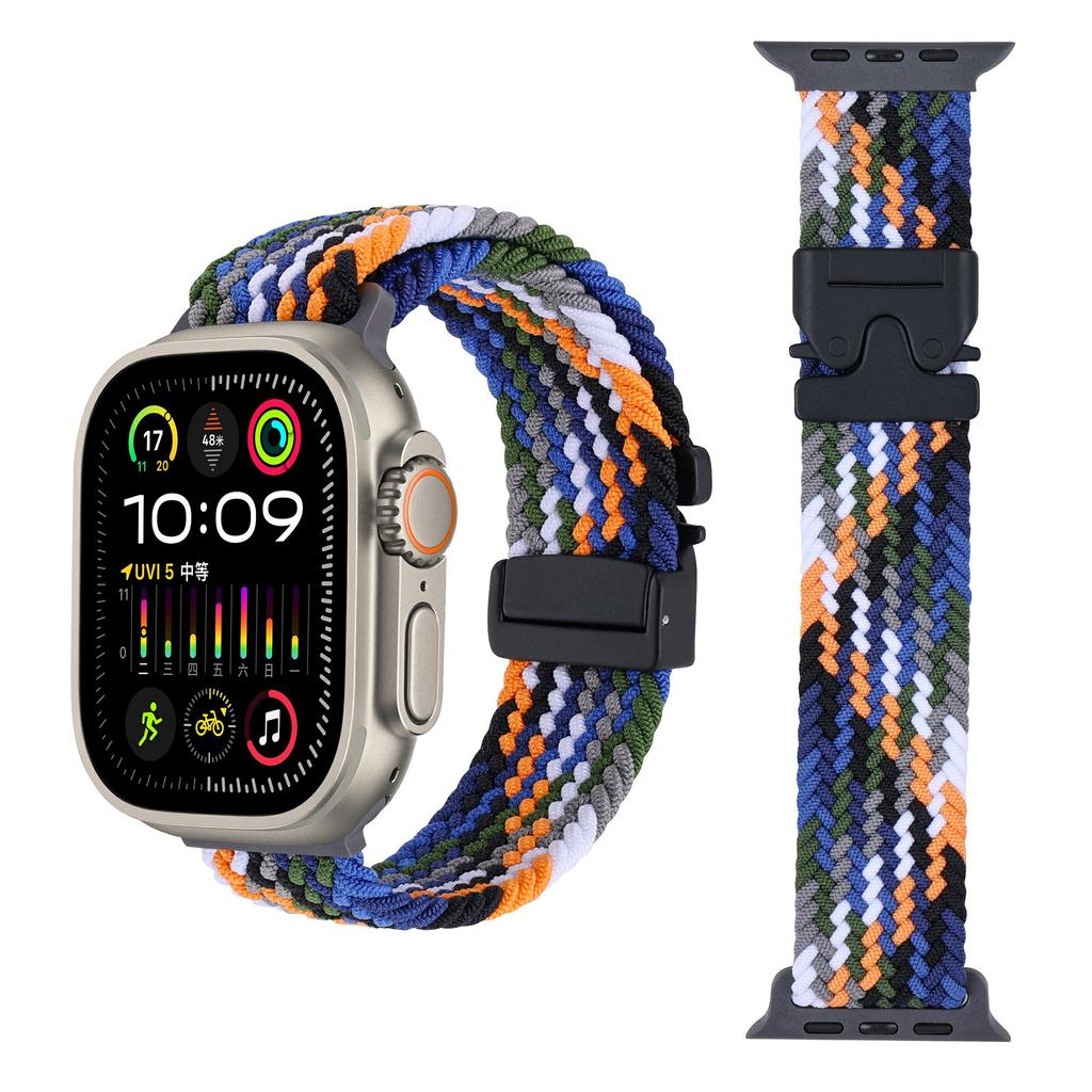 Wrist Strap for Apple Watch Series 10 9 8 7 SE 6 5 4 3 2 1 42mm 41mm 40mm 38mm Parachute Buckle Nylon Braided Watch Band