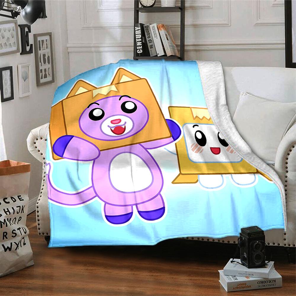 1Pc Boxy Friends Picnic Party Blanket For Couch Bed Plush Cozy Fuzzy Blanket Super Soft Warm Blankets For Fall And Winter 091824
