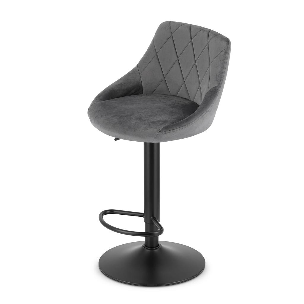 KAST stool - gray velvet / black base