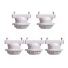 DiCUNO E26 Square Ceiling Light Bulb Socket, White, Pack of 5