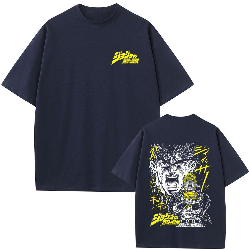 Горячая Аниме Jojo's Bizarre Adventure Джозеф Джостар Цезарь Антонио Цеппели Графическая Футболка Унисекс Модная Мультяшная Футболка с Коротким Рукавом