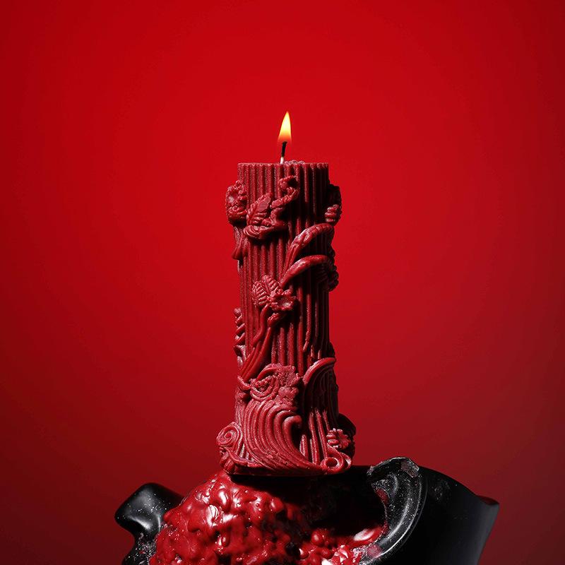 Европейская 3D узорная ароматическая свеча - Элегантный низкотемпературный столбик для домашнего декора и романтической атмосферы