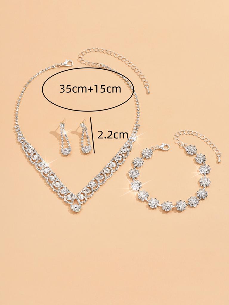 4 шт. Свадебный женский комплект ювелирных изделий с кисточками и стразами, серьги, ожерелье, браслет, роскошные модные аксессуары для вечеринок