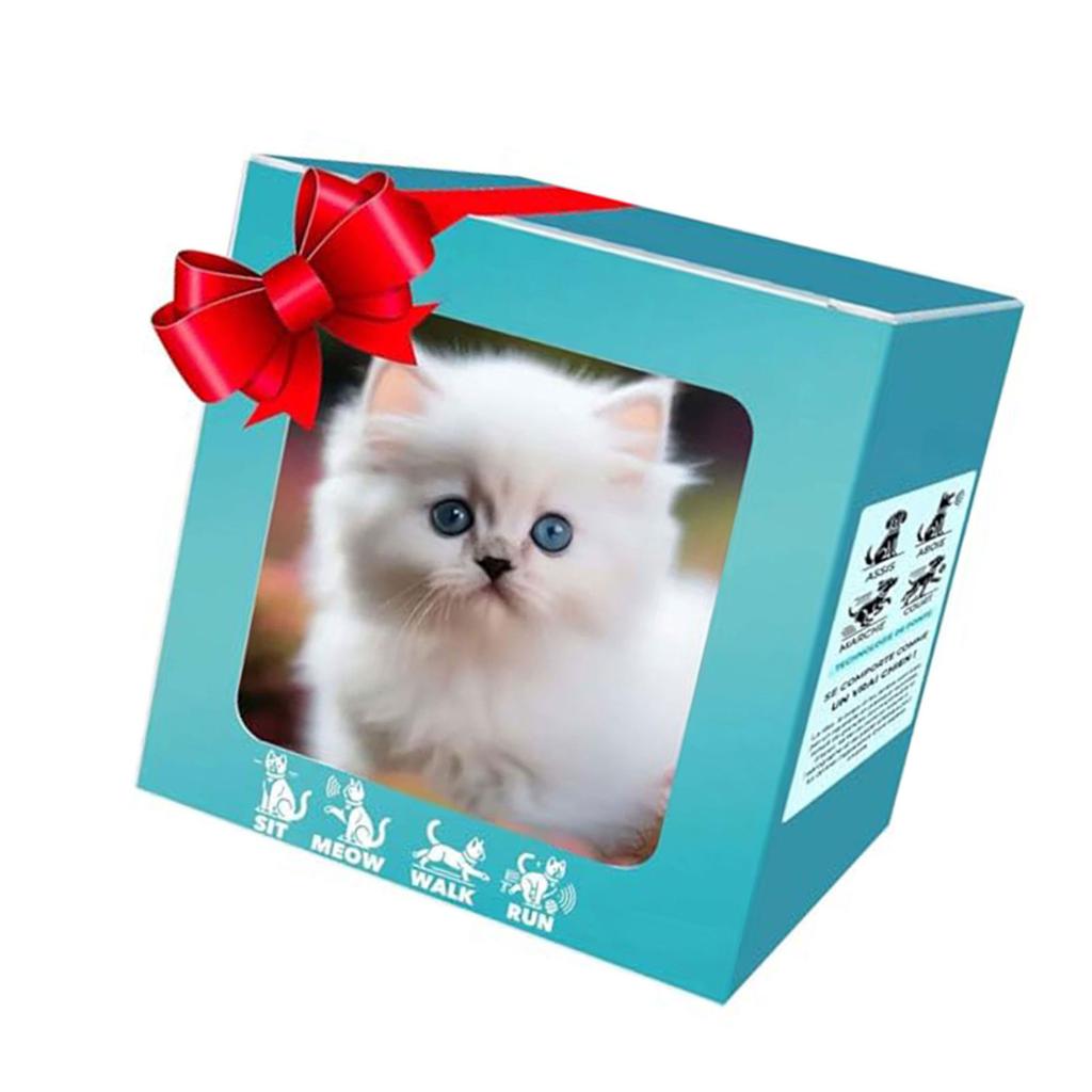 Интерактивная роботизированная плюшевая кошка-игрушка с датчиком интеллекта и тяговым шнуром для обучения ползанию младенца, милая комфортная игрушка